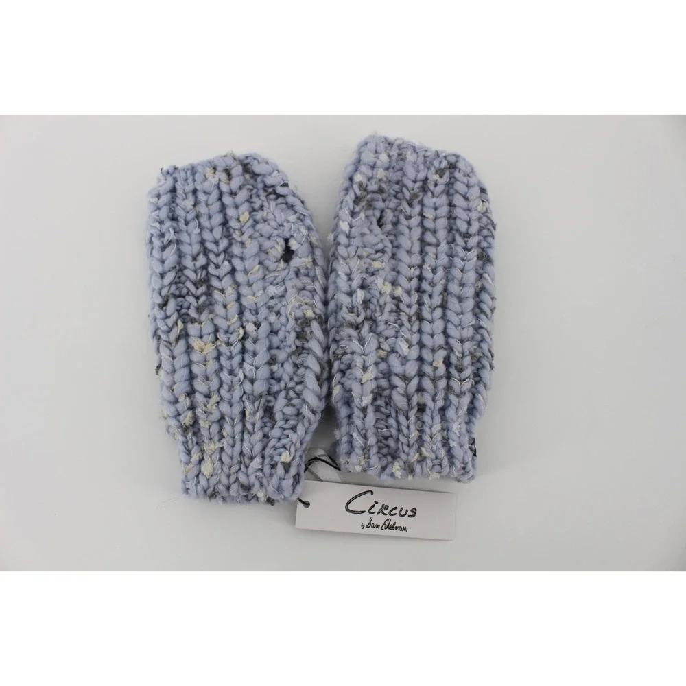 Circus by Sam Edelman Womens Light Blue Knit Fingerless Gloves Mittens One Size